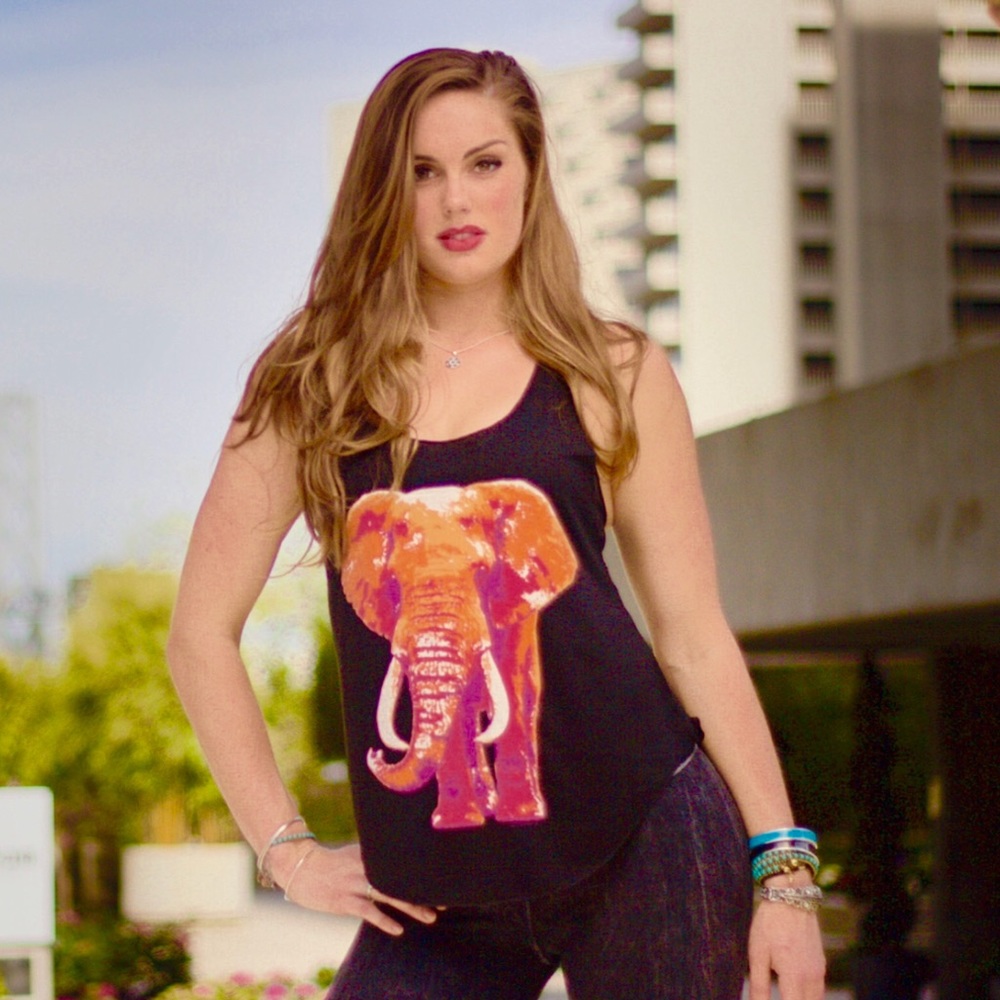 Elephant Tank Top Black NWOT